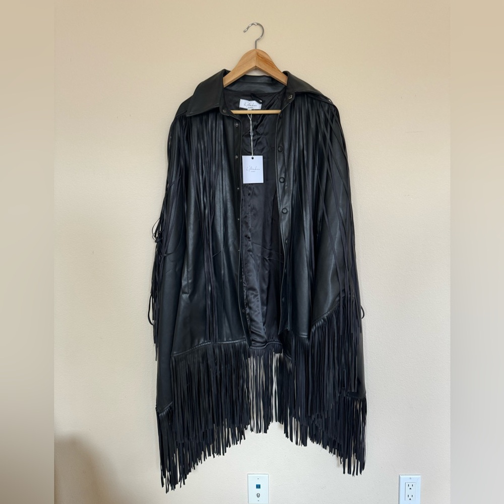 LEATHER CAPE JACKET FROM REVOLVE NWT